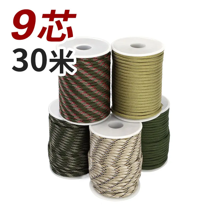 30M 550 Military Standard 9-Core Paracord Rope 4mm Outdoor Parachute Cord Survival Umbrella Tent Lanyard Strap Clothesline paracord rope