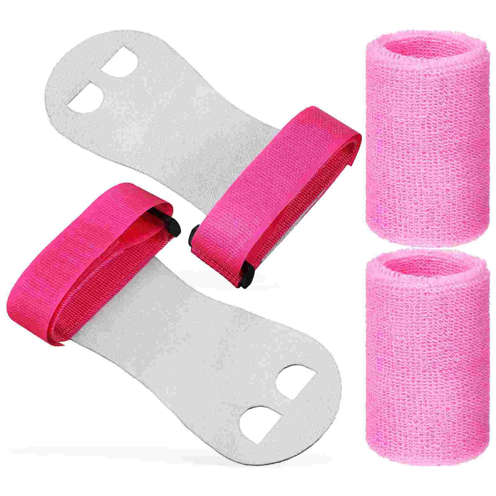 Pink Elastic Gymnastics Grips 4 Pcs Kids Wristbands Children Palm Protector Workout Accessories Fitness Equipment