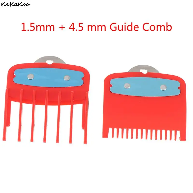 

2Pcs(1.5mm+4.5mm) Guide Comb Sets 1.5 And 4.5 Mm Size Red Color Attachment Comb Set For Professional Clipper Random