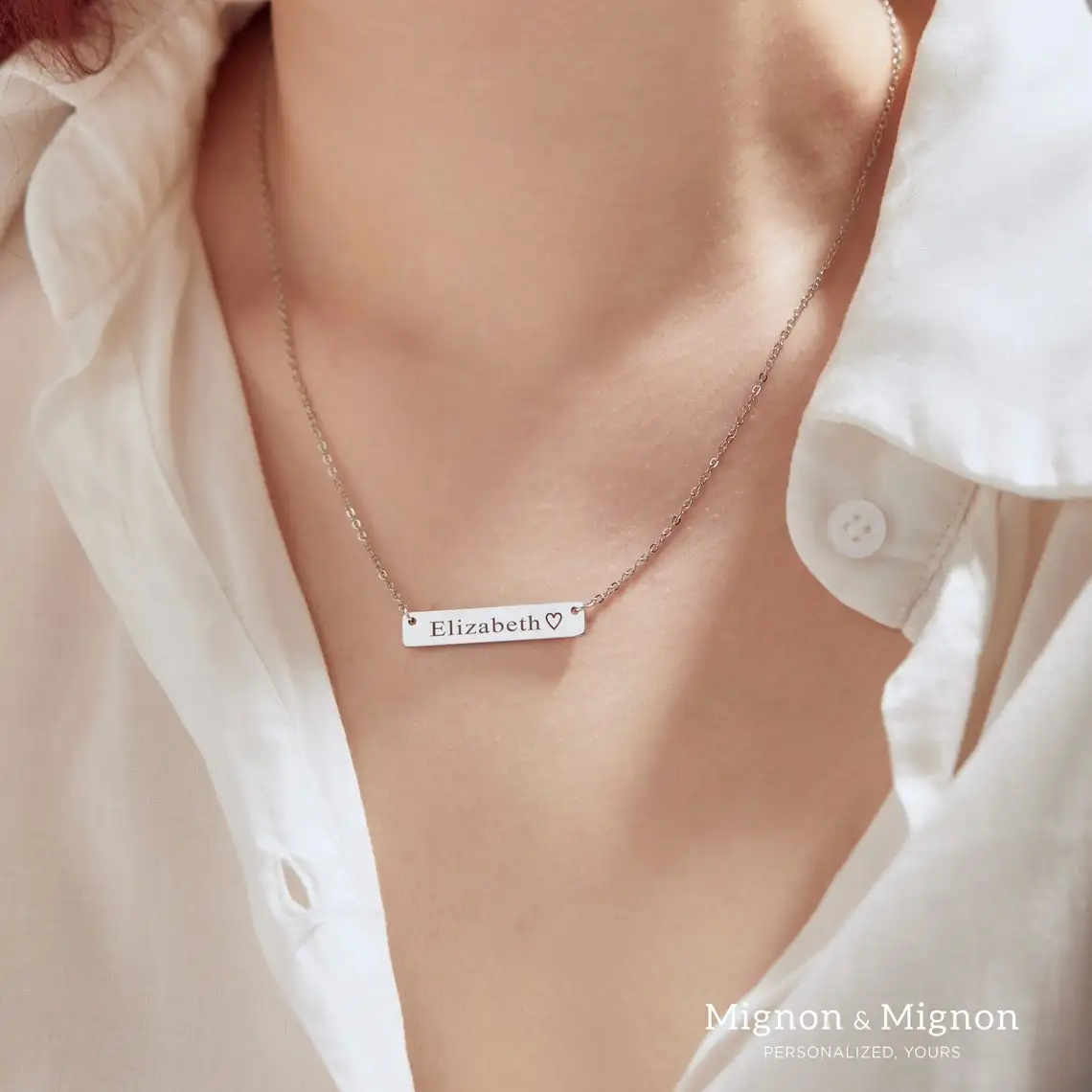 

Customized Stainless Steel Name Square Necklace Women's Personalized Carving Date text Pendant Family Jewelry