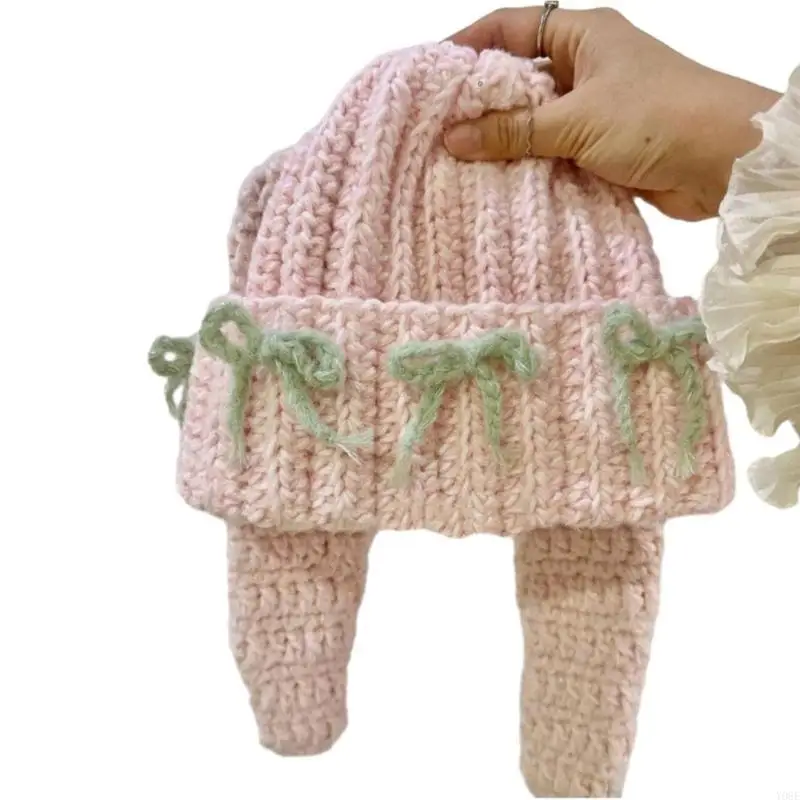 Erwachsene Stricken Kaninchen Ohr Form Outdoor Winddicht Ohr Schützen für Mädchen Y08E – Detail 7
