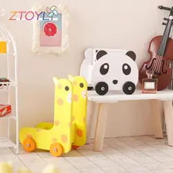 1:12 Dollhouse Miniature Panda Trolley Giraffe Storage Rack Model Furniture Decor Toy Doll House Accessories