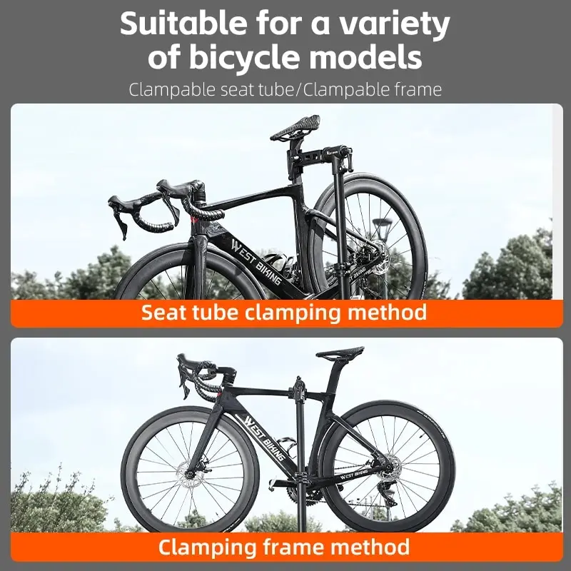 WEST BIKING Bicycle Repair Stand Foldable Indoor Bike Storage Rack Adjustable MTB Road Bike Maintenance Workstand Display Holder