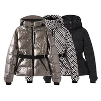 UNIZERA women's warm skiing series waist down cotton jacket winter new hooded slim fit jacket jacket 1