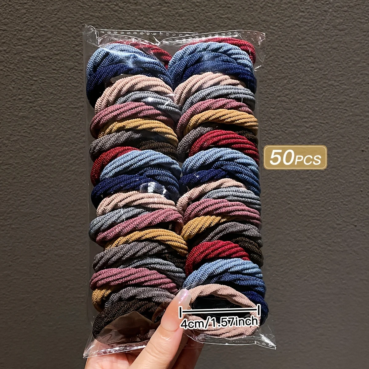ربطات شعر بسيطة بألوان مختلطة للفتيات ، إكسسوارات شعر ، 50 صوفي