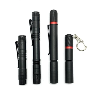 미니 휴대용 LED 손전등, 매우 밝은 방수, 펜 클립 조명, 비상, 야외 캠핑, AAA 드라이 배터리