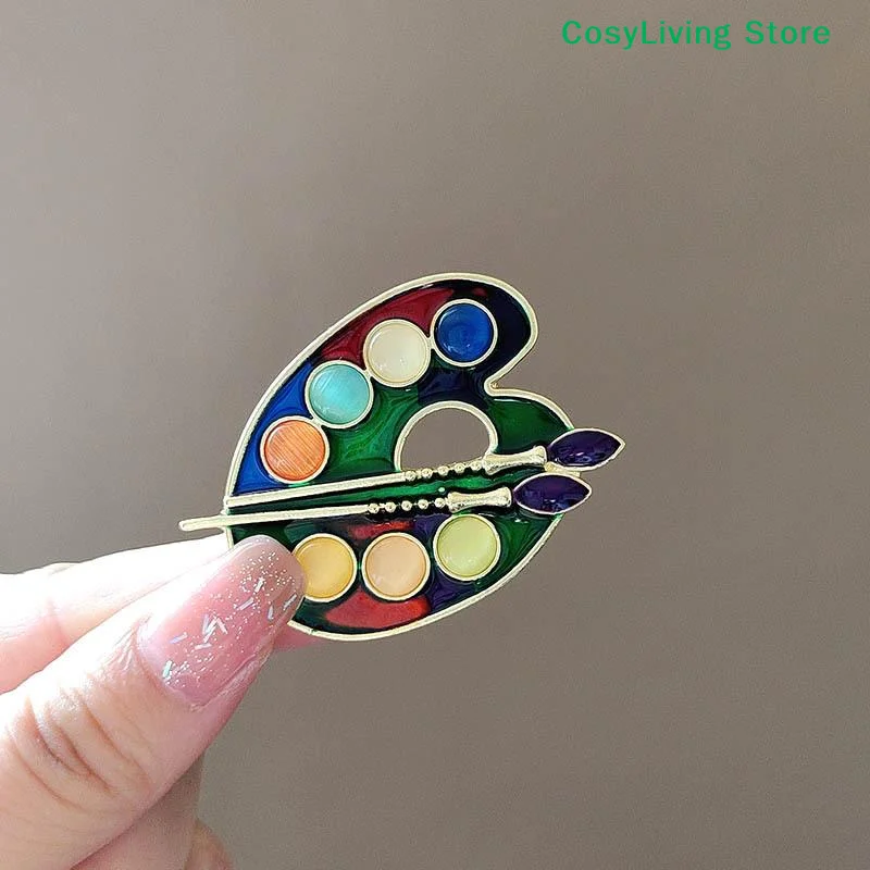 1개 에나멜 팔레트 브로치 쥬얼리 액세서리 선물 DIY 의류 바느질 용품 여성 의류 코트용