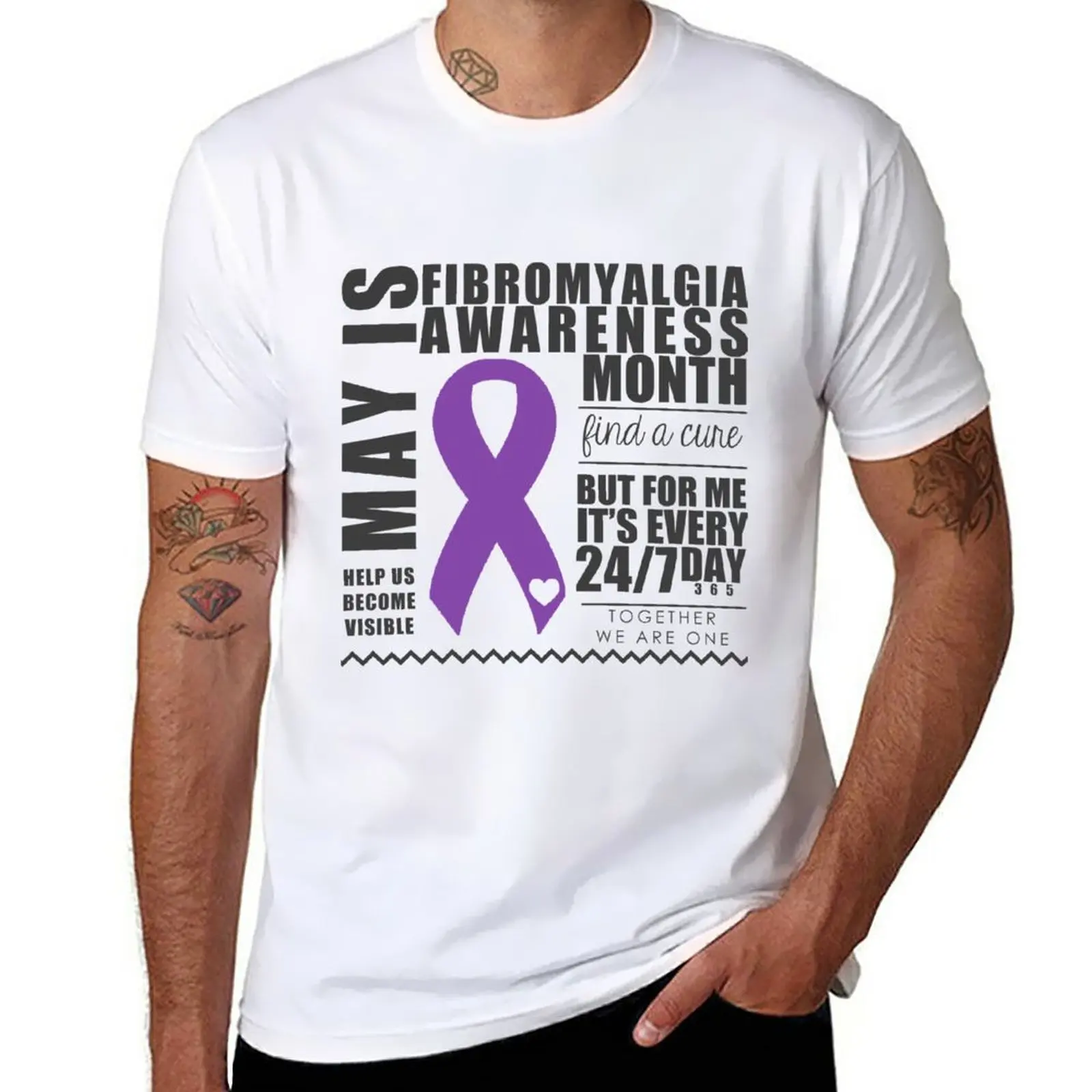 

New May - Fibromyalgia Awareness Month T-Shirt tops t-shirts man blank t shirts men graphic t shirts