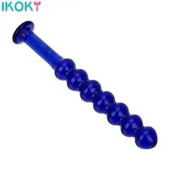 IKOKY Anal Plug Glass Dildo Pyrex 7 Beads Crystal Balls Sex Toys for Women Men Fake Penis Butt Plug Prostate Massage 6