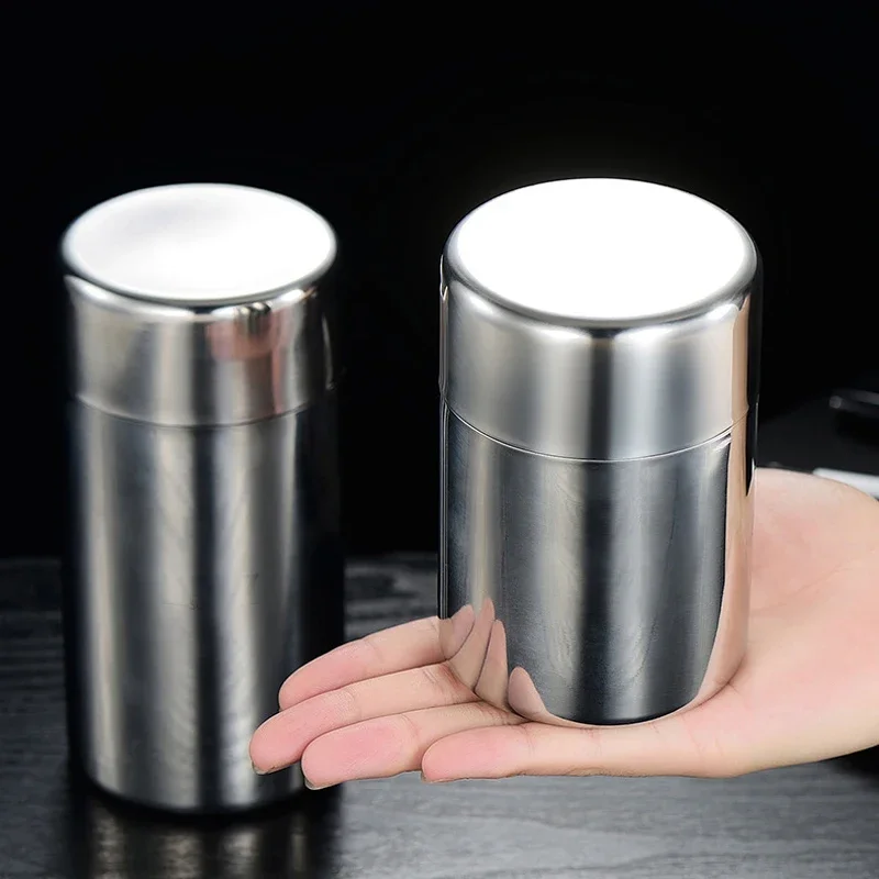 304 Stainless Steel Tea Coffee Sugar Storage Container with Airtight Double Lids Tea Organizer for Loose and Bags Spice tea tin box tea canister airtight container tea bag organizer coffee condiment organizer