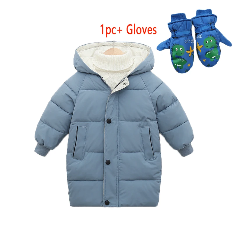 Children Winter Warm Outerwear Hood Windproof Down Jackets Boys Girls Thicken Coats Parkas Teens Cotton Clothing Padded Jackets