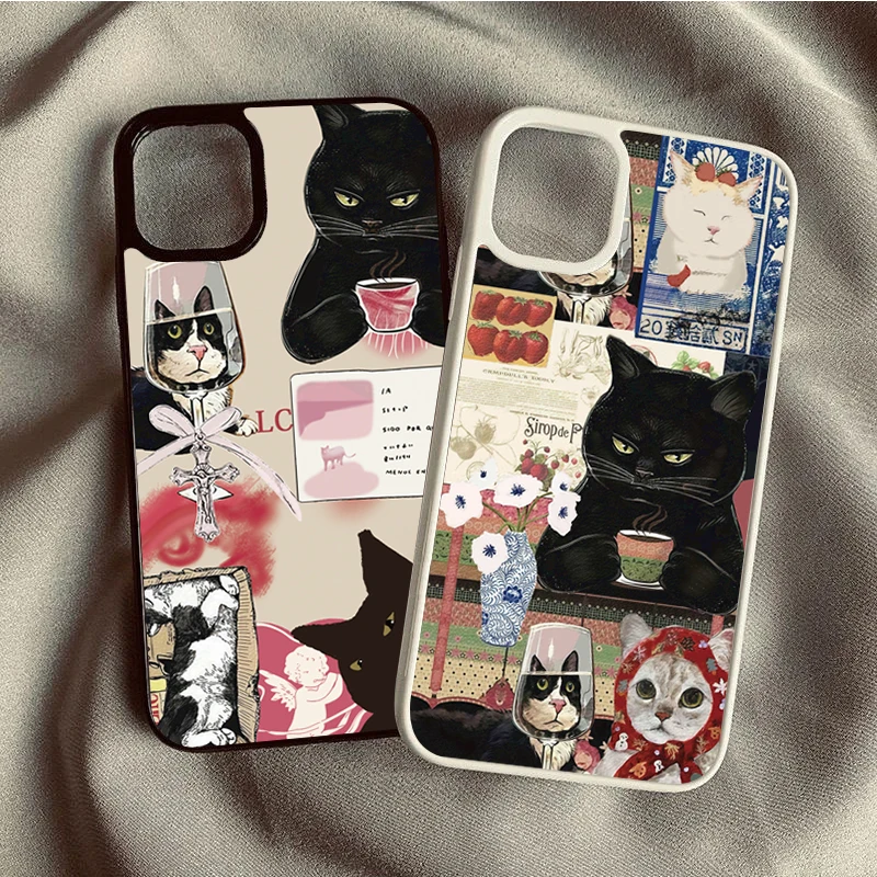 Cute & Playful Cat Pattern Phone Case Cover