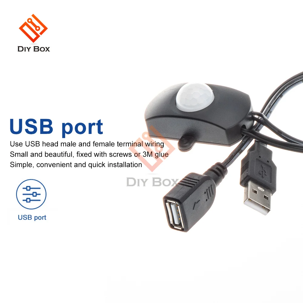 Motion Sensor Human Presence Sensor Motion Detector DC 5V/12V/24V USB DC Body Infrared PIR Motion Sensor Switch Human Motion Sensor Detector Switch For LED Light Strip Automatic