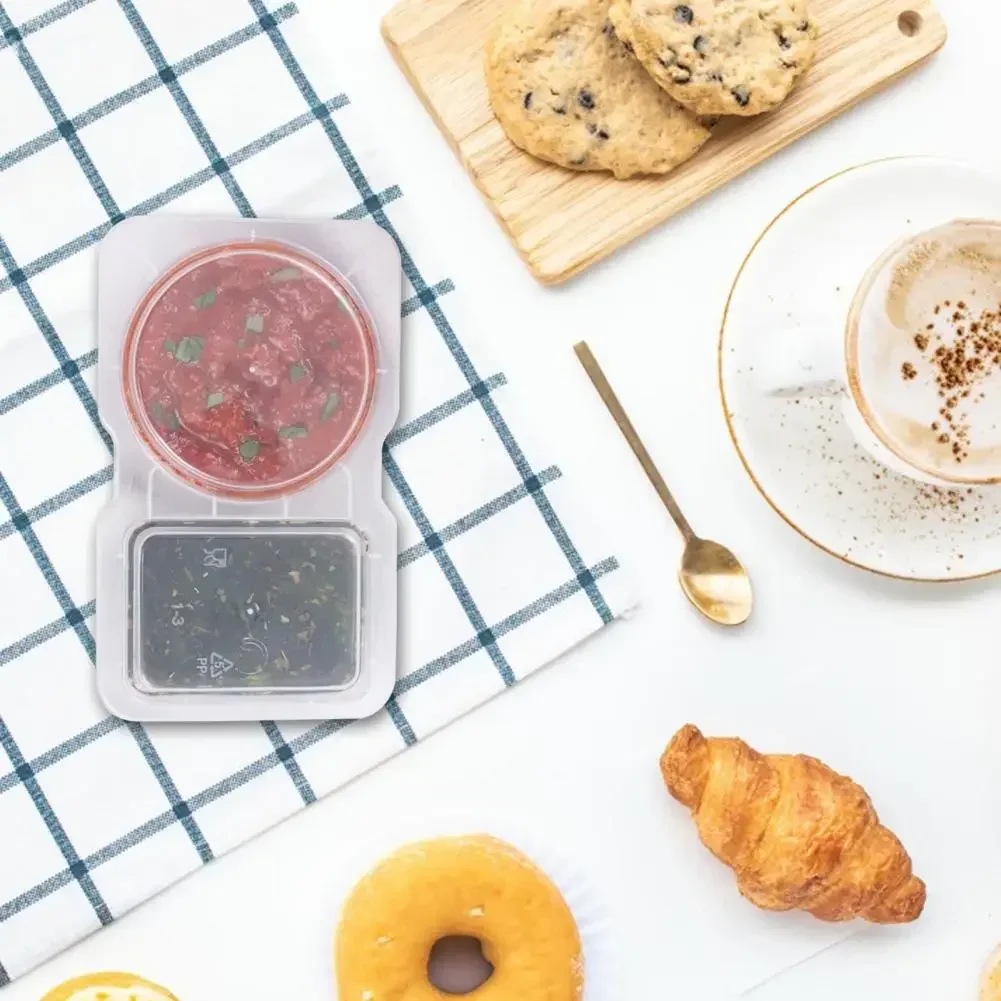 5/10/20/30Pcs Condiment Container Holder Dual Compartment Spice Box with Lids Reusable Snack Container for Dips Sauce