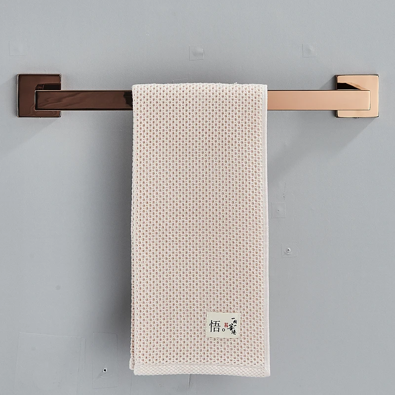 Rose Gold Towel Bar 304 Stainless Steel Bathroom Hardware Pendant Metal Simple Single Layer Rod Bathroom Accessory towel rack towel holder bathroom facilities