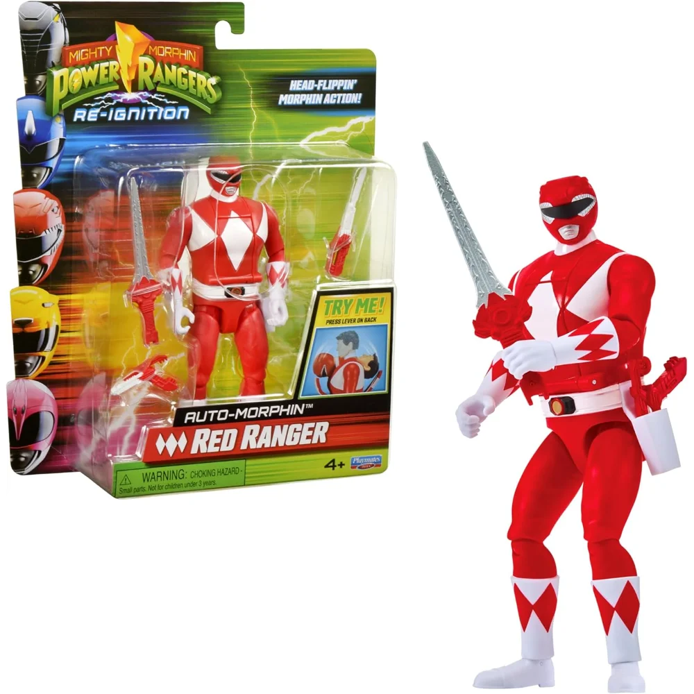 Mighty Morphin Power Rangers: - Figura de Acción Red Ranger Re-Ignition ...