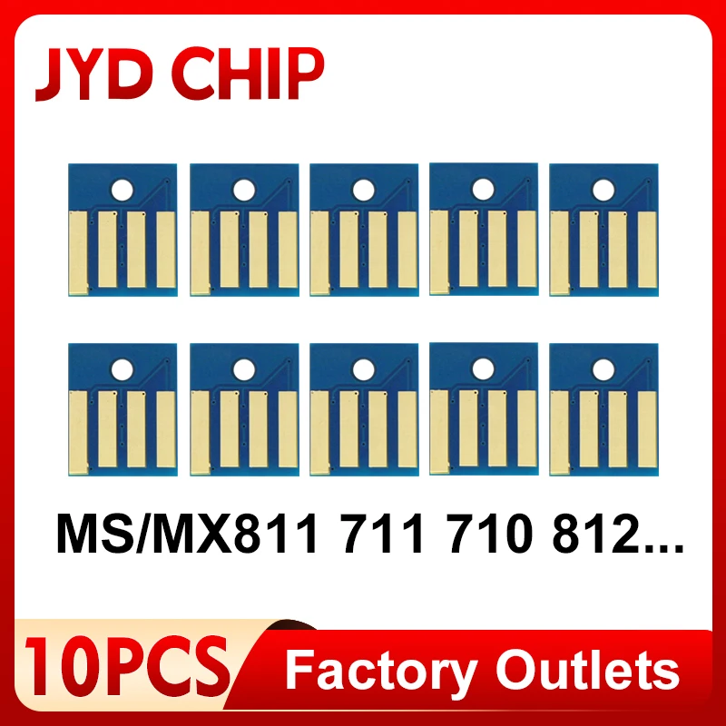 MS811dn MS711 Chip for Lexmark MS811 MS810 MS812 MX710 MX711 MX810 MX811 MX812 Printer Toner Cartridge Chips Reset New Updated maintenance box chip resetter toner cartridge