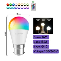 Smart RGBW LED Bulb Spotlight with Infrared Remote Control for Vibrant Home Lighting (RGB - 4000K)