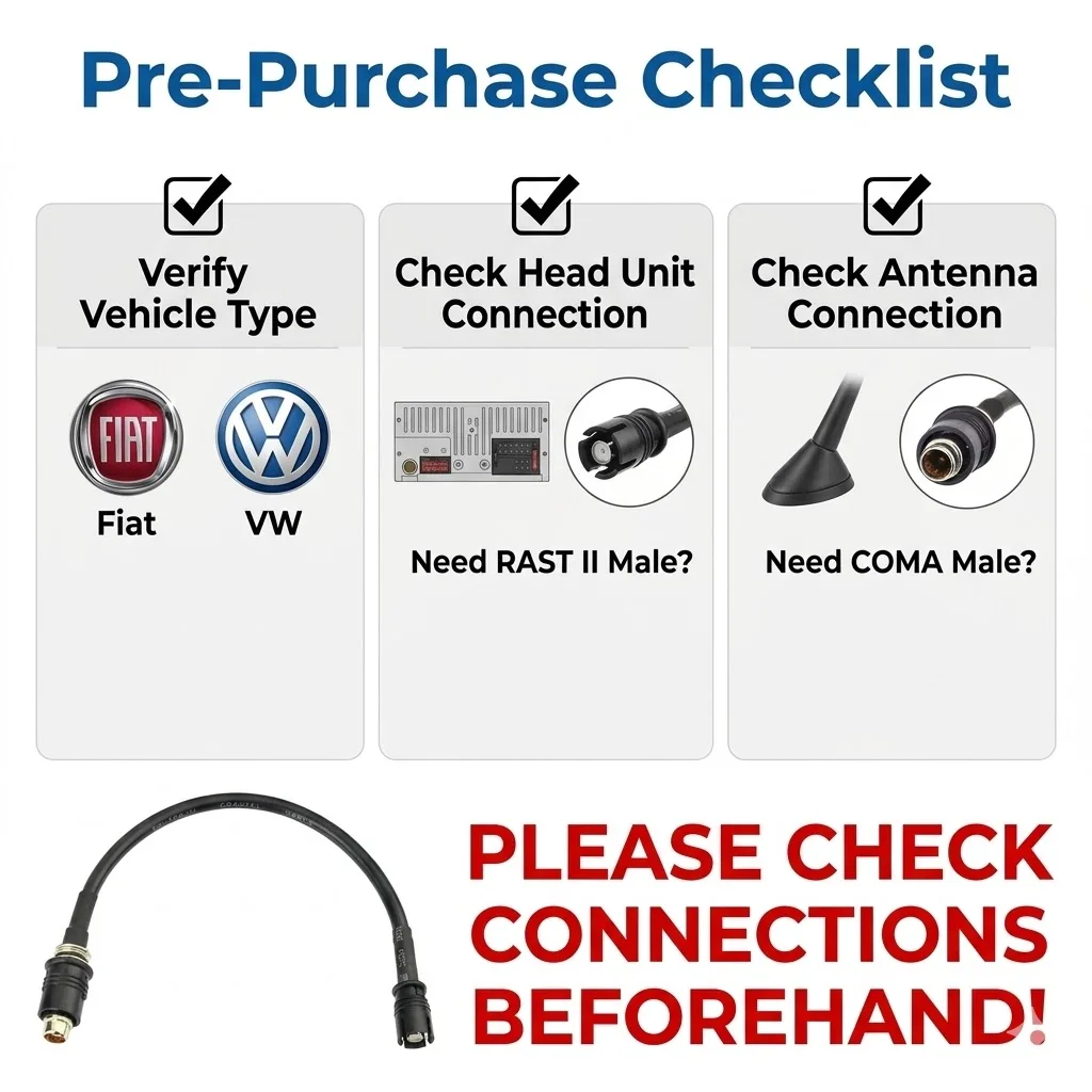 Antenna Adapter Cable for Car Radio Systems