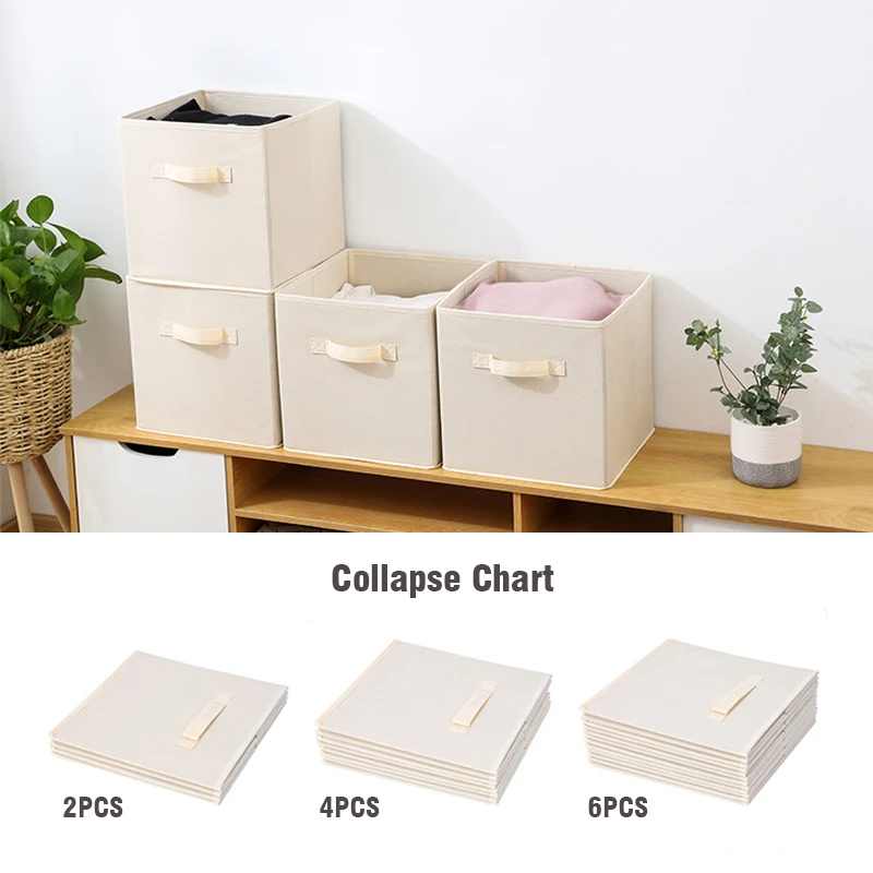 Storage Cubes 12x12 Fabric Storage Bins 4 Pack Storage Baskets with  Handles, Foldable Storage Cubes Box for Closet, Shelf, Nursery, Cloth Boxes  for