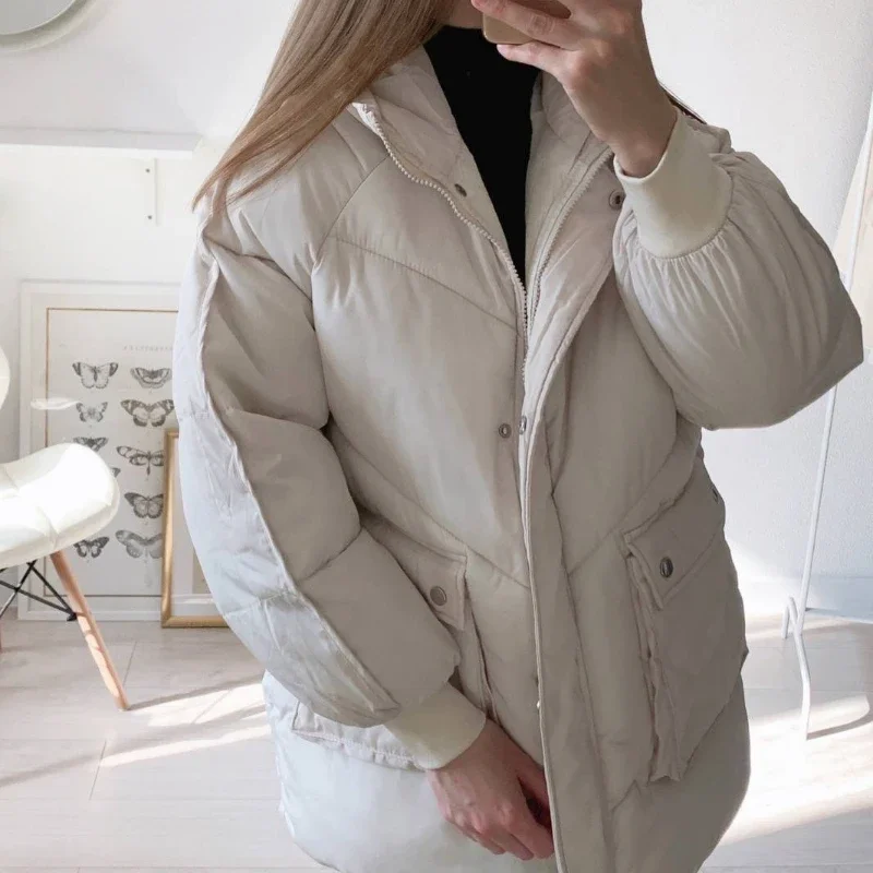 2023 Loose Puffer Jacket Hooded Female Oversize Warm Winter Coat Hood Korean Women Thicken Short Parka Cotton Harajuku Outfits 2021 loose puffer jacket hooded female oversize warm winter coat hood korean women thicken short parka cotton harajuku outfits