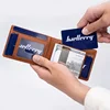 RFID Protection Carbon Fiber Men's Leather Money Clip Wallet With A Metal Clamp Credit Card Slots ID Cash Holder Small Purse 2