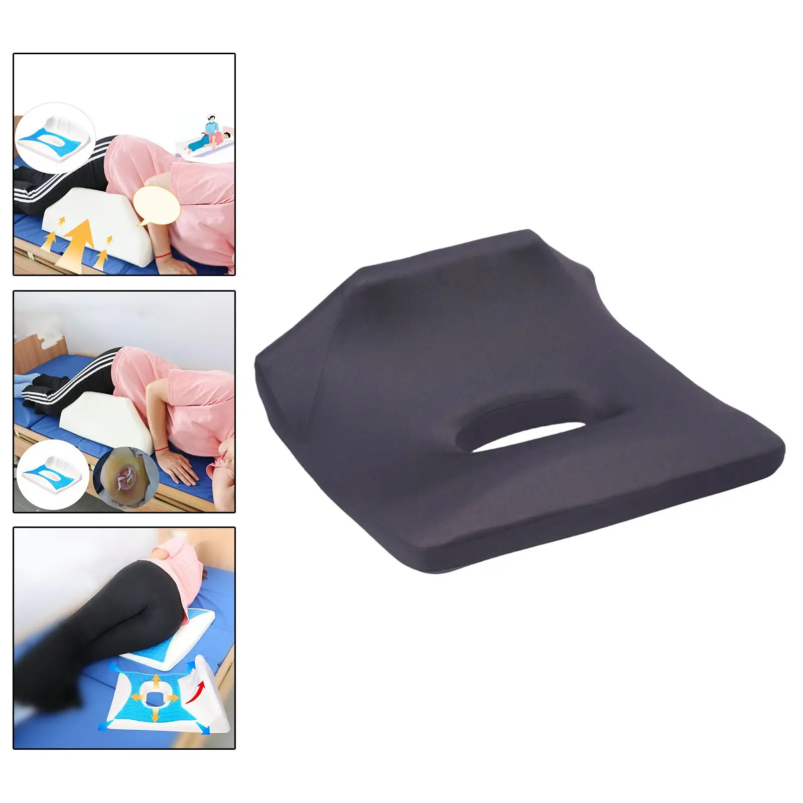 Seat Cushion for Long Sitting Non Slip Durable Hip Support Pressure Sore Pad for Computer Chair Home Toilet Chair Office Chair