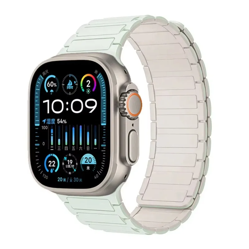 Textured Silicone Magnetic Bracelet Watchband Strap