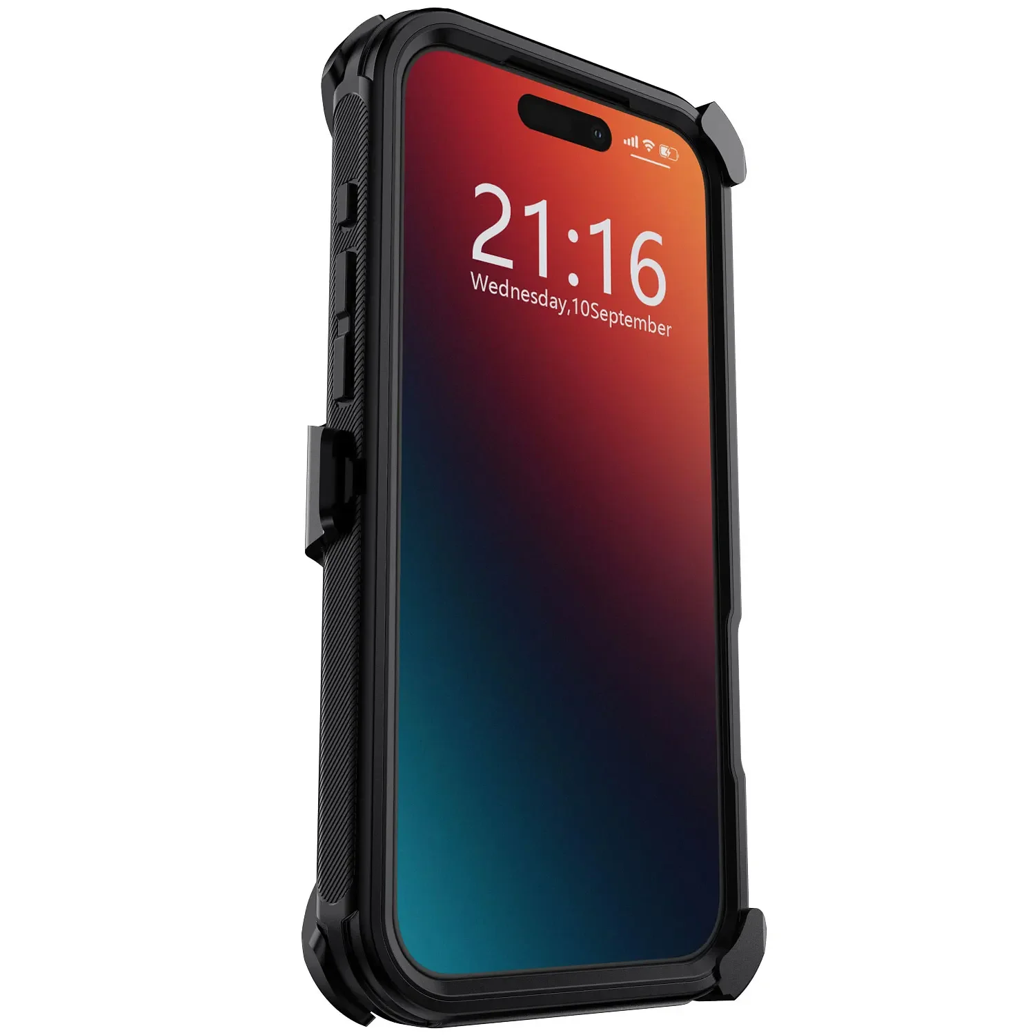 Heavy Duty 3-Layer Shockproof Defender Armor Case with Belt Clip and MagSafe Charging Compatibility