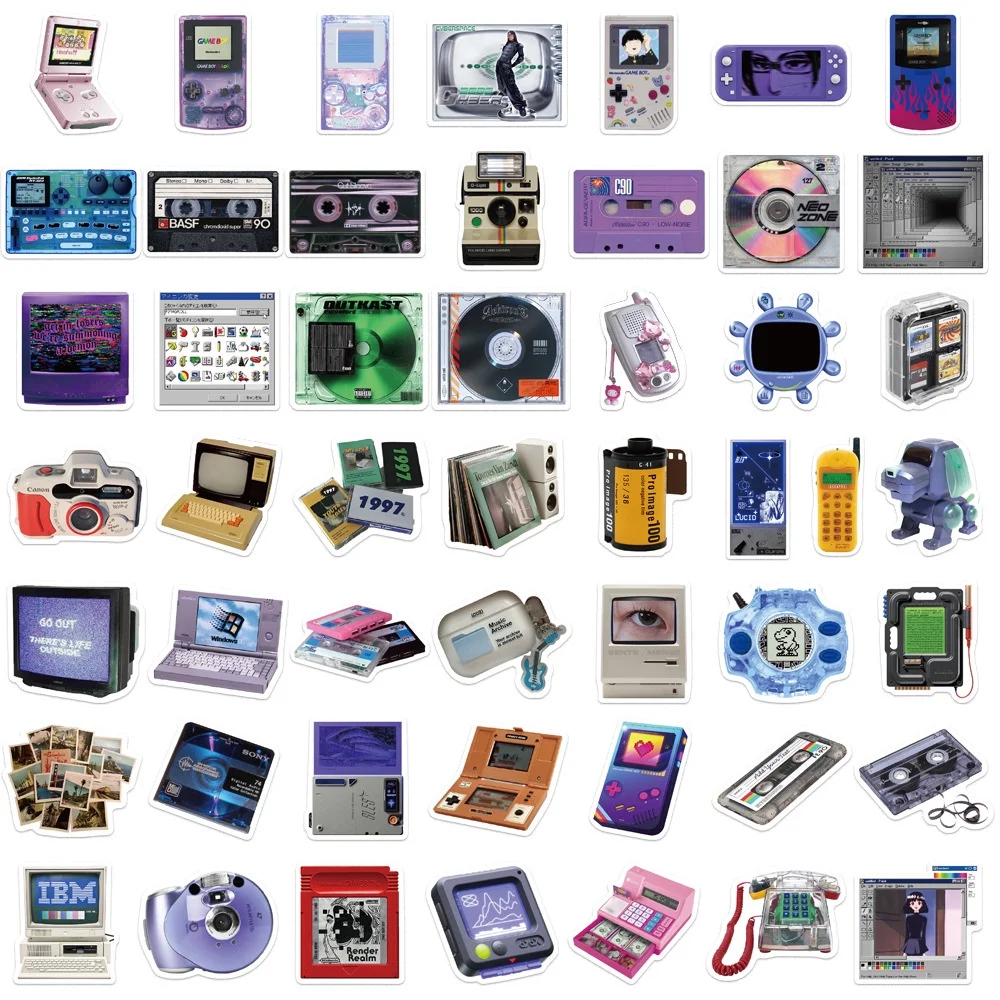 50PCS Retro Card Disc Video Game INS Stickers For Notebook  Computer Guitar Laptop Decal BulingBulingStickers Store - 2