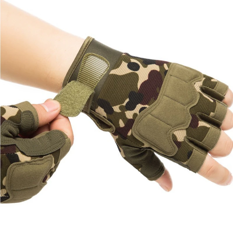 

New Non-slip Camouflage Tactical Gloves Men Women Outdoor Sports Fitness Training Protective Half-finger Gloves Cycling Gloves