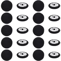 1 Box 20Pcs Black Velvet Buttons 0.91"(23mm) Round Fabric Covered Velvet Cloth Tuxedo Button with Iron Shank for Sewing 1