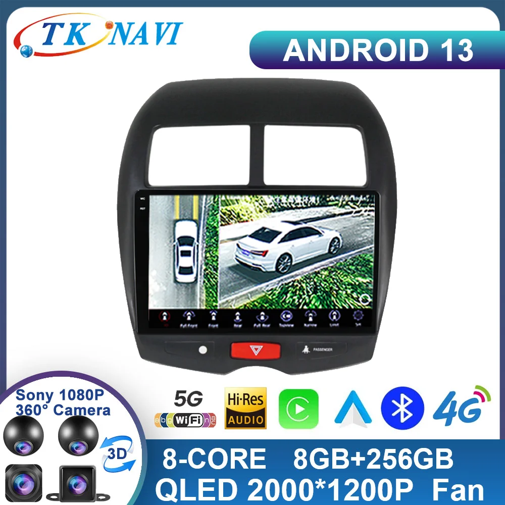 

Android 13 For Mitsubishi ASX 2010 - 2016 Car Radio GPS Navigation Car Multimedia Player Frame Spport Camera WIFI 4G Carplay DSP