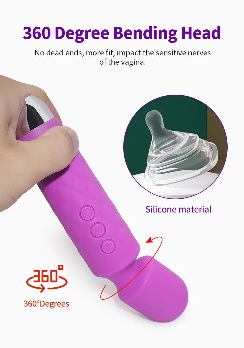 Wireless Magic Wand Vibrator Usb Rechargeable Body Massage Toy_voghion.com