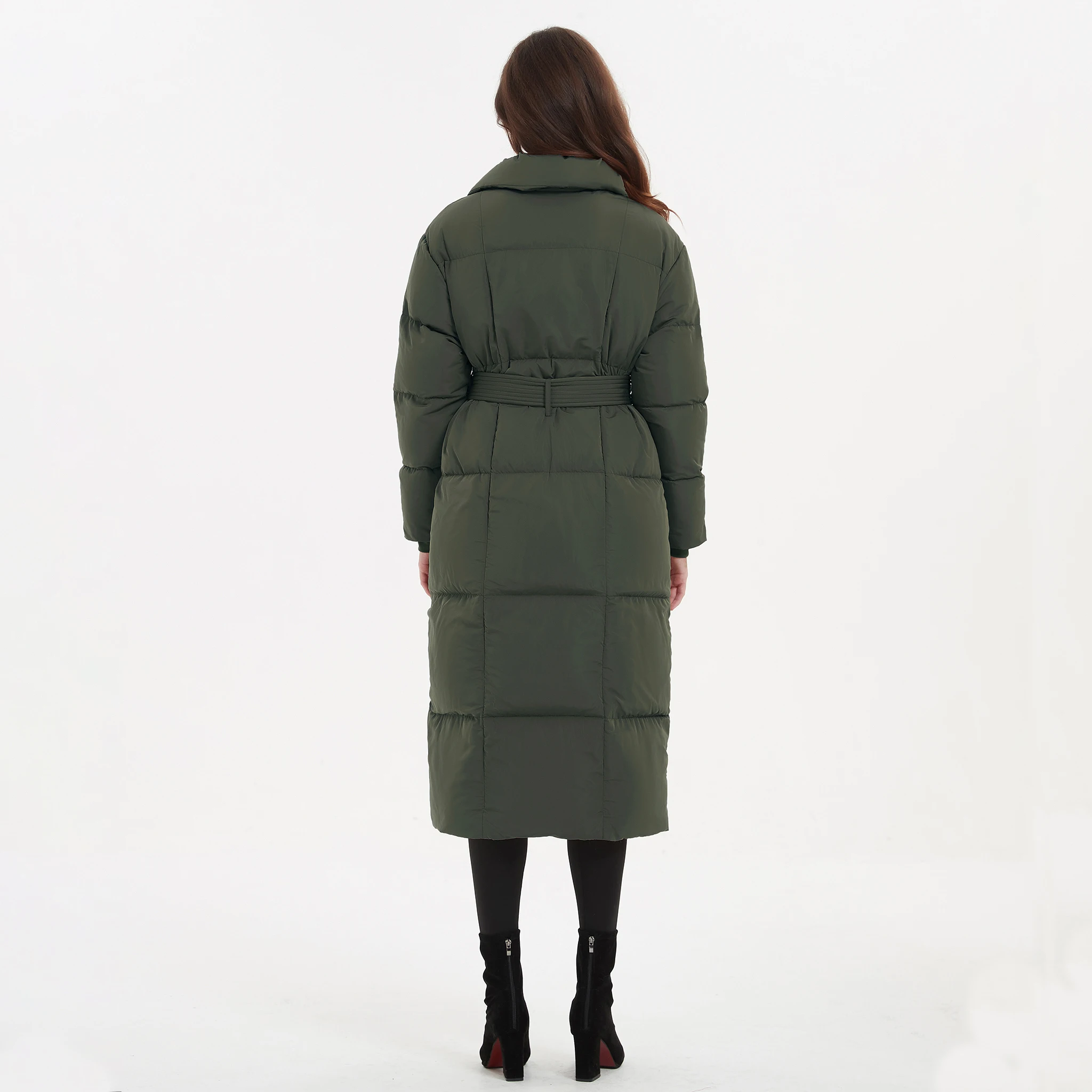 Malina Thick Loose Parkas Women Fashion Solid Covered Button Coats Women Elegant Tie Belt Long Cotton Jackets Female Ladies