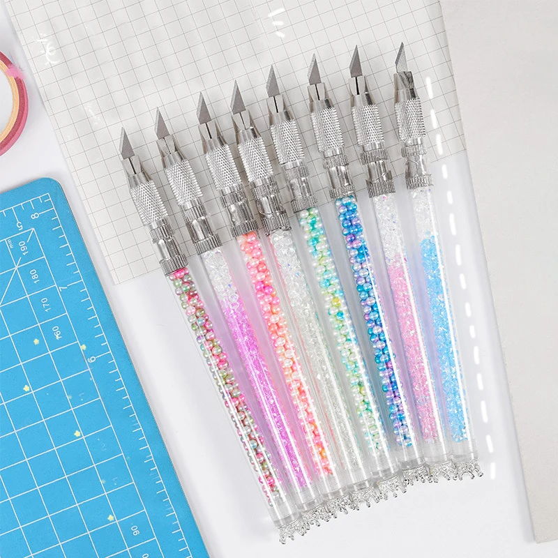 Kawaii Bubble Pen Knife Cute Crown Sharp Blade Utility Knife Tagliacarte Fai Da Te Craft Knife Sticker Buste Opener Strumenti Per Ufficio