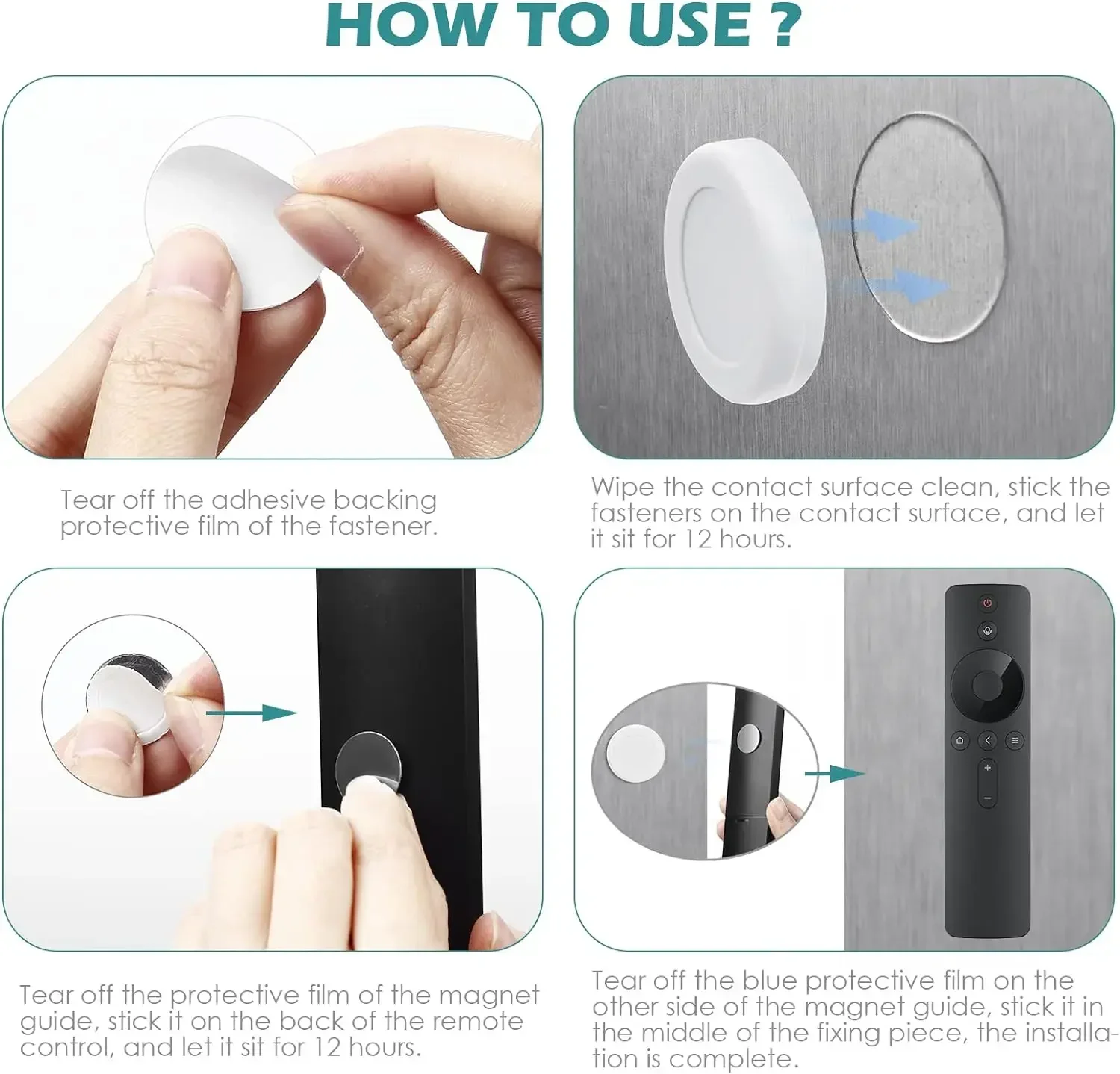 4PCS Strong Magnetic Hooks Home Office Wall-mounted Remote Control Magnet Holder Keys Anti-Lost Hanging Hanger Organizer Hook