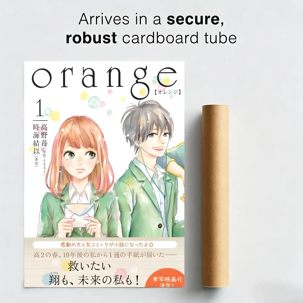 Vibrant Orange Anime Art Print – Perfect