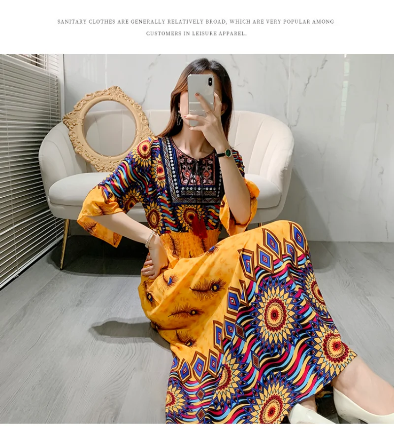 Bohemian Long Tassel Women Dress - Vintage Style