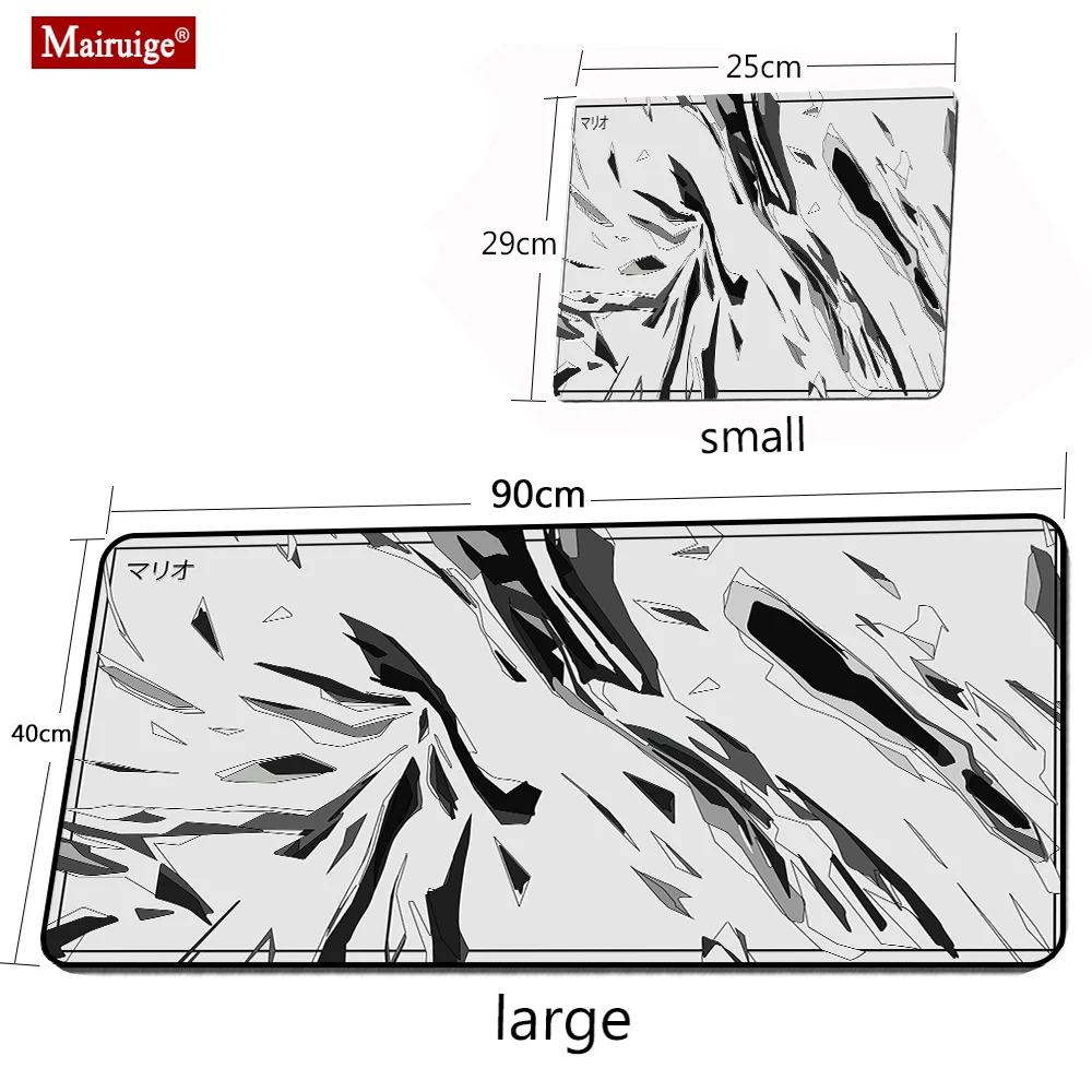 Desk Mat, White Topographic Contour Map Extended Gaming - View #7