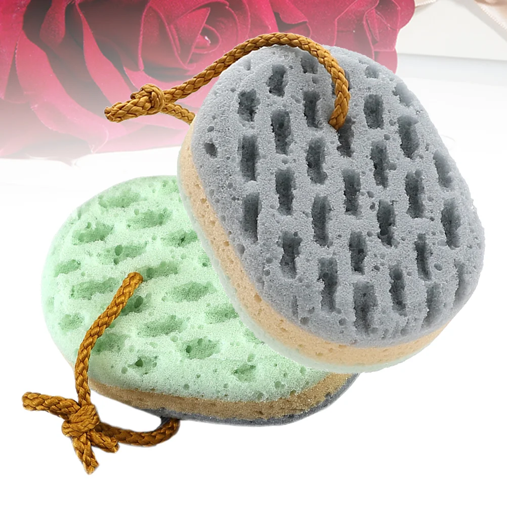 2 Pcs Bath Sponge Exfoliator Shower Sponges Scrubbers Bathing Tools Sponges For Bath Brushes Household Merchandises Bath 3