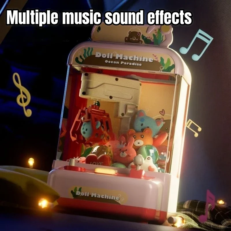 Mini Claw Machine Toy DIY Prizes Gashapon Plush Doll Vending Arcade Crane Machines Kids Interactive Toys Perfect Christmas Gift 5