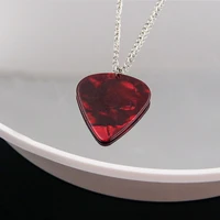 Explosion Unique Season 4 Eddie Guitar Pick Necklace Heart-Shaped Ruby Pendant Birthday Anniversary Gift 1