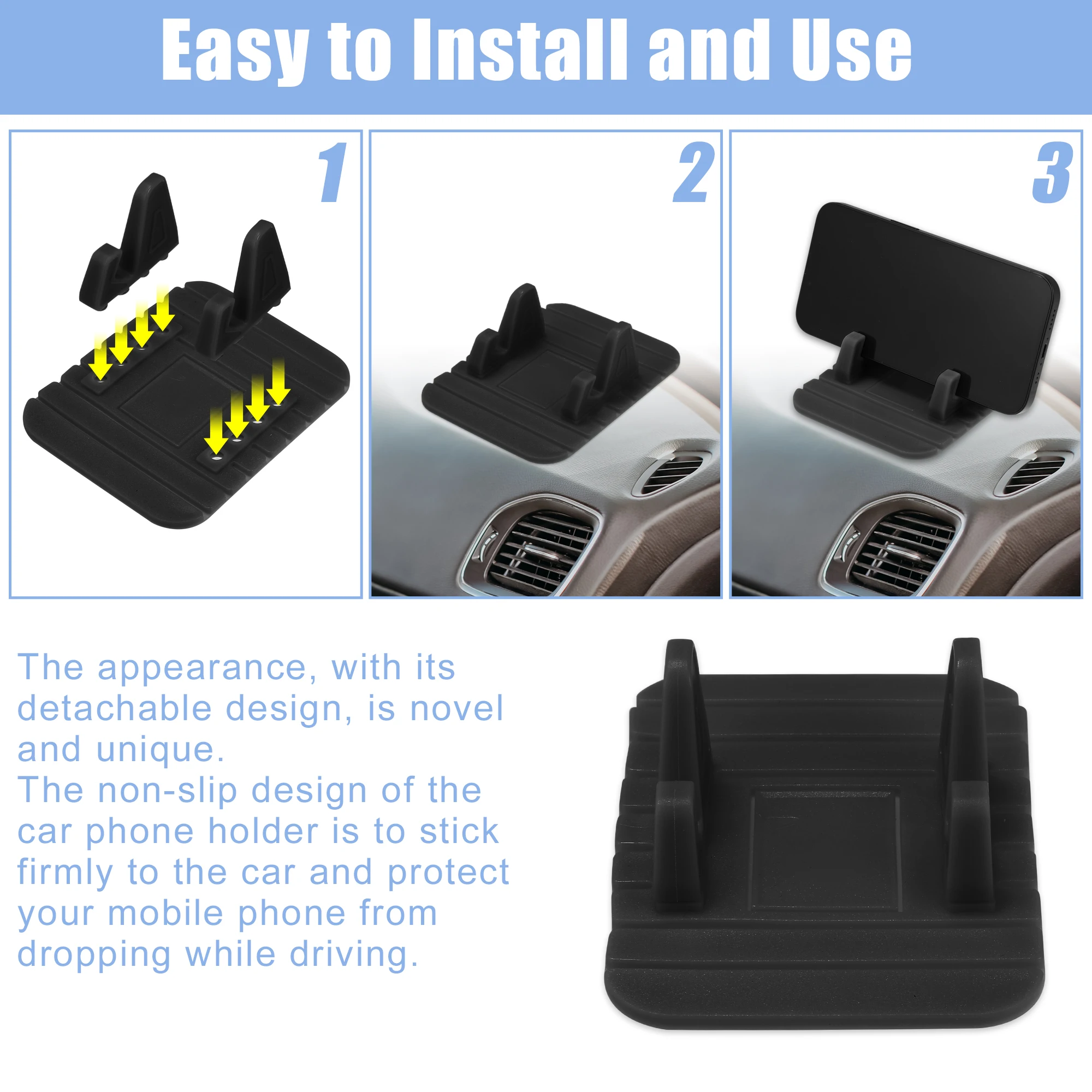 X Autohaux Phone Holder for Car Universal Anti-slip Dashboard Car Vehicle Cellphone Mobile Phone Pad GPS Bracket Mou