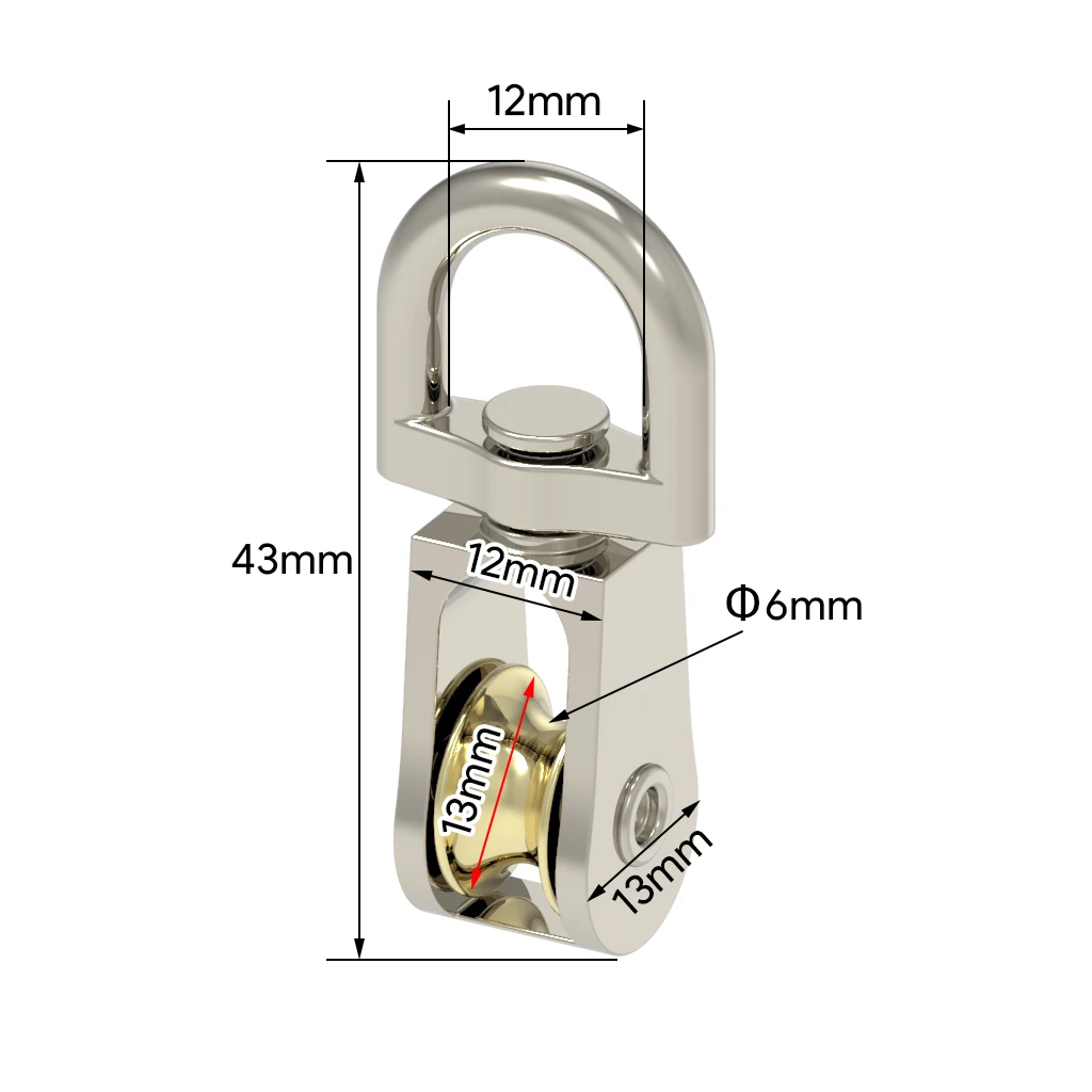 43mm Metal Zinc Alloy Fixed Pulley Crown Block and Block Mini Single DIY fixed pulley