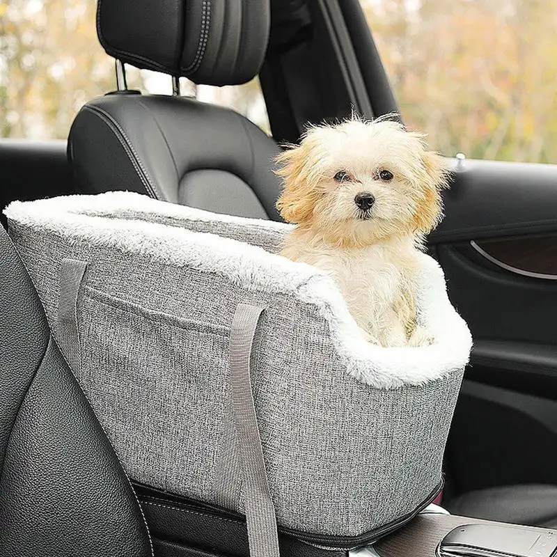 Siège rehausseur de console centrale confortable pour animal de compagnie,  siège de voiture portable pour chiot, lit suréWerpour petit et moyen chien  et chat, poignées Achabl, E27 - AliExpress