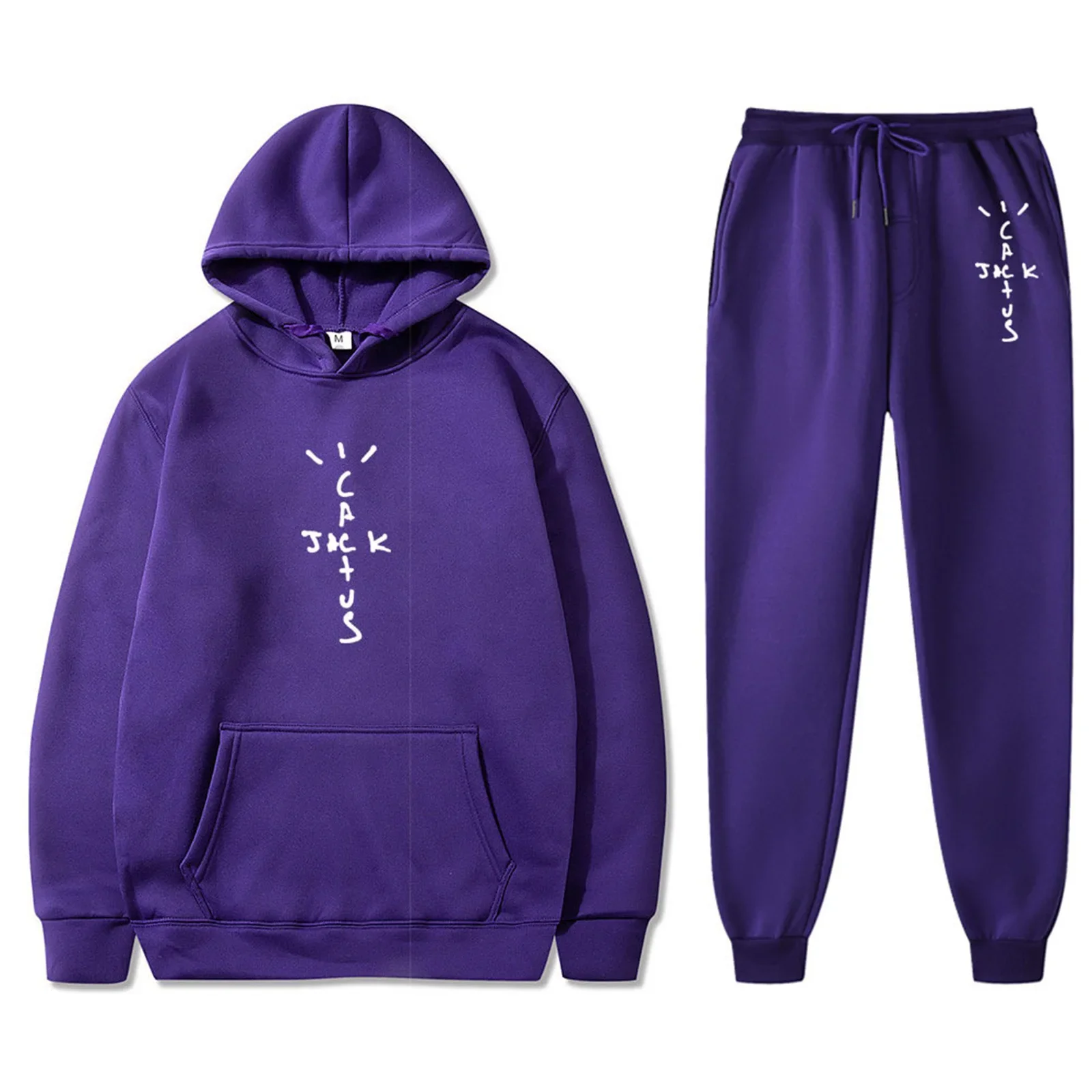 2023 New Fashion Loose Fit Men's and Women's Casual Hooded Sweater Set Trend 4