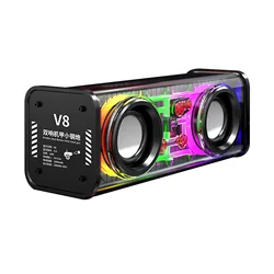 Transparent Mecha Stereo TWS Speaker Colorful Light 1800mAh Dual Speakers 10W High-power Bluetooth-compatible 5.0 Party Supplies