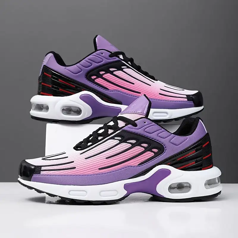 

Women's Air Cushion Sole Sneakers, Lace Up Round Toe Low Top Colorblock Casual Shoes, Women's Sport Running Shoes
