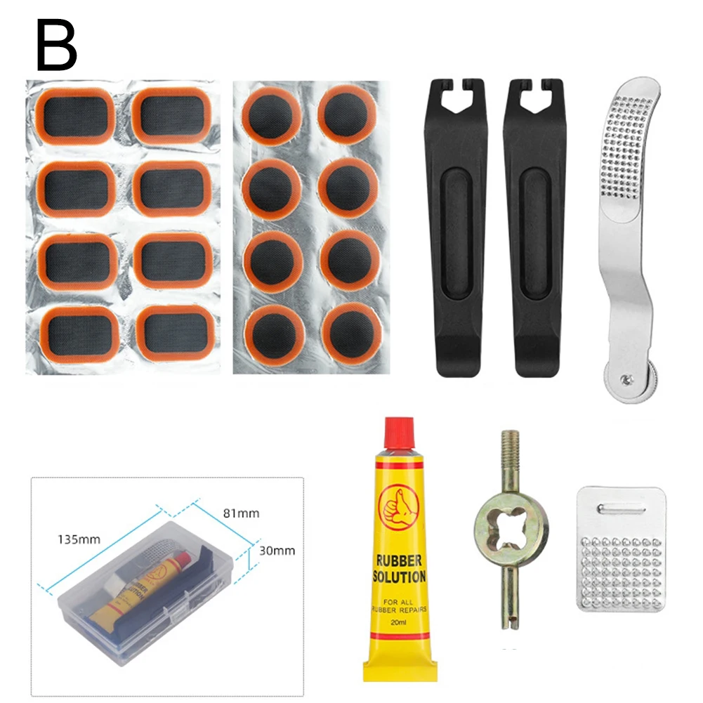 1 Set Reparatur von Fahrradreifen ItK – Pannenpflaster-Set mit Kleber und Werkzeugen (5 Versionen), Reparaturwerkzeug für Fahrradschläuche – Detail 4